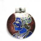 Enameled Pendant in Sterling Silver