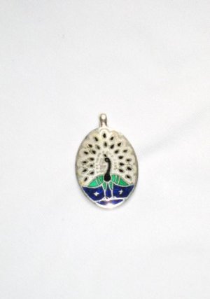 Enameled Pendant in Sterling Silver