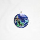 Enameled Pendant in Sterling Silver