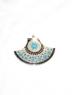 Enameled Pendant in Sterling Silver