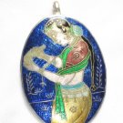 Enameled Pendant in Sterling Silver