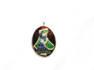 Enameled Pendant in Sterling Silver