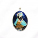 Enameled Pendant in Sterling Silver