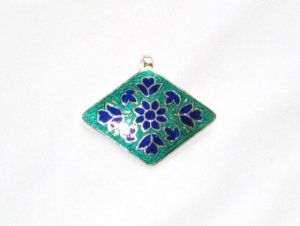 Enameled Pendant in Sterling Silver