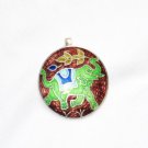 Enameled Pendant in Sterling Silver