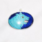 Enameled Pendant in Sterling Silver