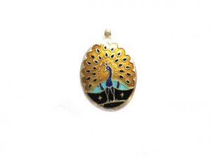 Enameled Pendant in Sterling Silver