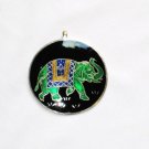 Enameled Pendant in Sterling Silver