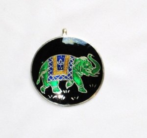 Enameled Pendant in Sterling Silver