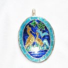 Enameled Pendant in Sterling Silver