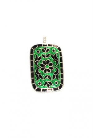 MN093       Enameled Pendant in Sterling Silver