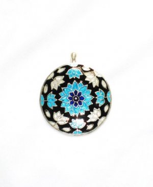 Enameled Pendant in Sterling Silver