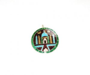 Enameled Pendant in Sterling Silver