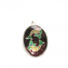 Enameled Pendant in Sterling Silver