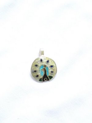 Enameled Pendant in Sterling Silver