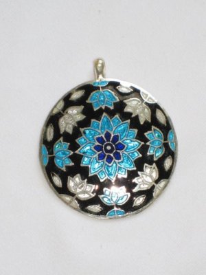 Enameled Pendant in Sterling Silver