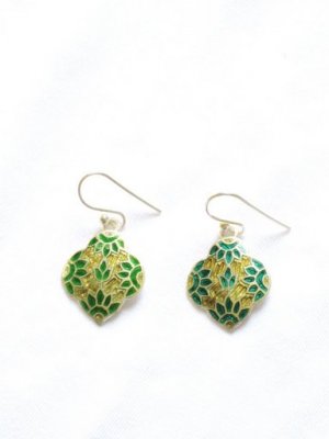 Enameled Earrings in Sterling Silver