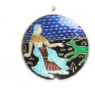 Enameled Pendant in Sterling Silver