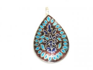 Enameled Pendant in Sterling Silver