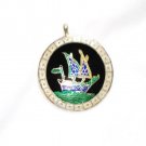 Enameled Pendant in Sterling Silver