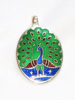 Enameled Pendant in Sterling Silver