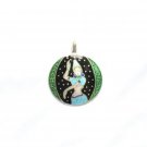 Enameled Pendant in Sterling Silver