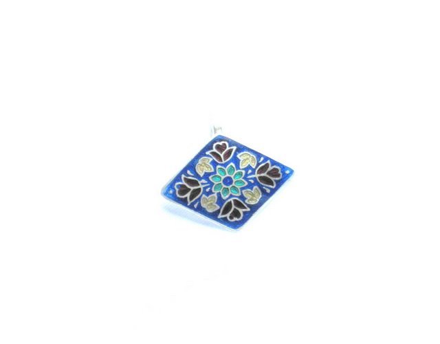 Enameled Pendant in Sterling Silver