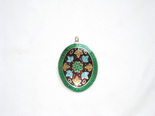 Enameled Pendant in Sterling Silver