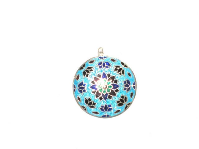 Enameled Pendant in Sterling Silver