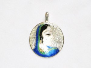 Enameled Pendant in Sterling Silver