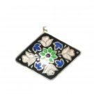 Enameled Pendant in Sterling Silver