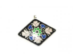 Enameled Pendant in Sterling Silver