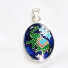 Double Sided Enameled Pendant in Sterling Silver