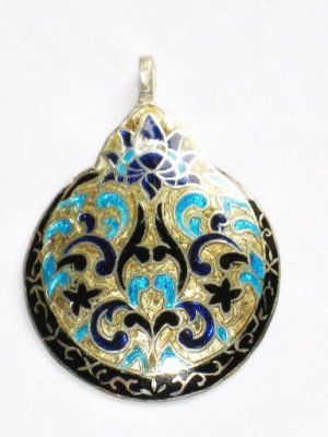 Enameled Pendant in Sterling Silver