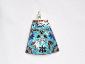 Enameled Pendant in Sterling Silver