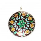 Enameled Pendant in Sterling Silver