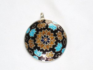 Enameled Pendant in Sterling Silver