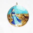 Enameled Pendant in Sterling Silver