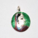 Enameled Pendant in Sterling Silver
