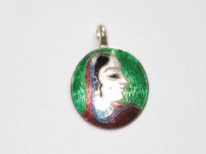 Enameled Pendant in Sterling Silver