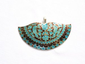 Enameled Pendant in Sterling Silver