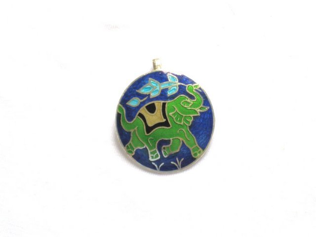 Enameled Pendant in Sterling Silver