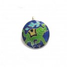 Enameled Pendant in Sterling Silver
