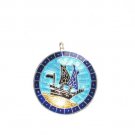Enameled Pendant in Sterling Silver