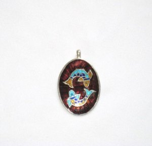Enameled Pendant in Sterling Silver