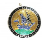 Enameled Pendant in Sterling Silver