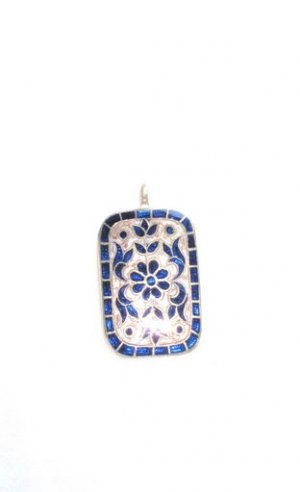 Enameled Pendant in Sterling Silver