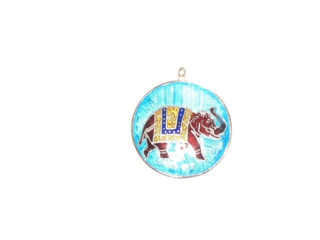 Enameled Pendant in Sterling Silver