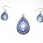 MN176       Enameled Pendant and Earrings Set in Sterling Silver