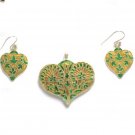MN179       Enameled Pendant and Earrings Set in Sterling Silver